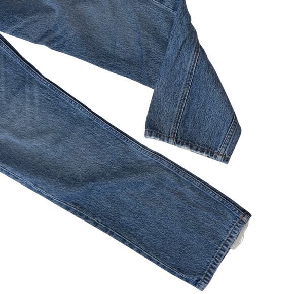 Agolde Blue Sydney Demin Saddle Straight Leg Button Fly Jeans Size 26 - Picture 8 of 15